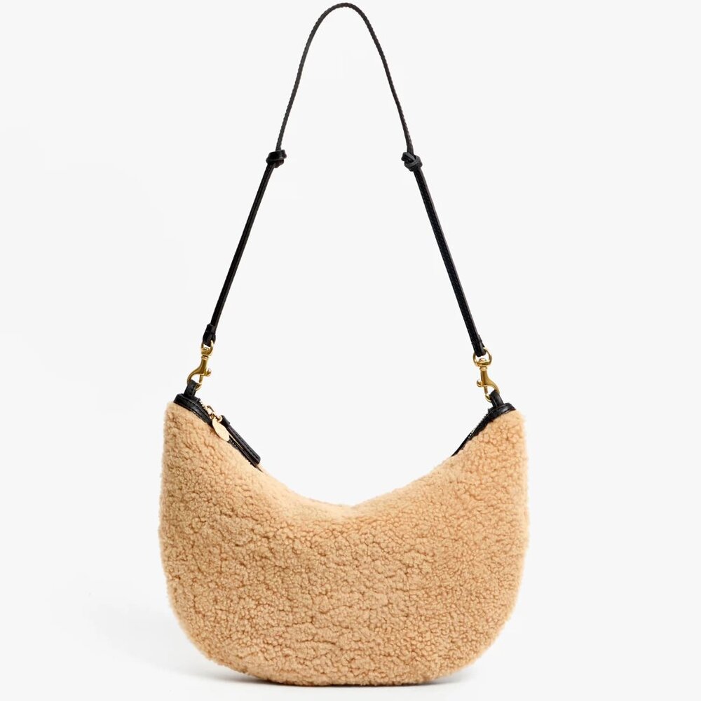 NEW Clare V. Lune Bag in Café Au Lait Shearling